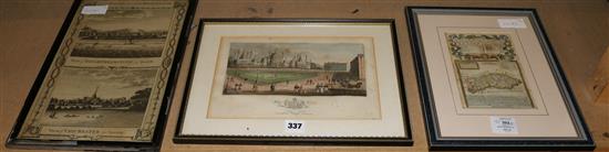 Print of Brighthelmstone & Chichester, Brighton Royal Palace & road London to Arundel(-)